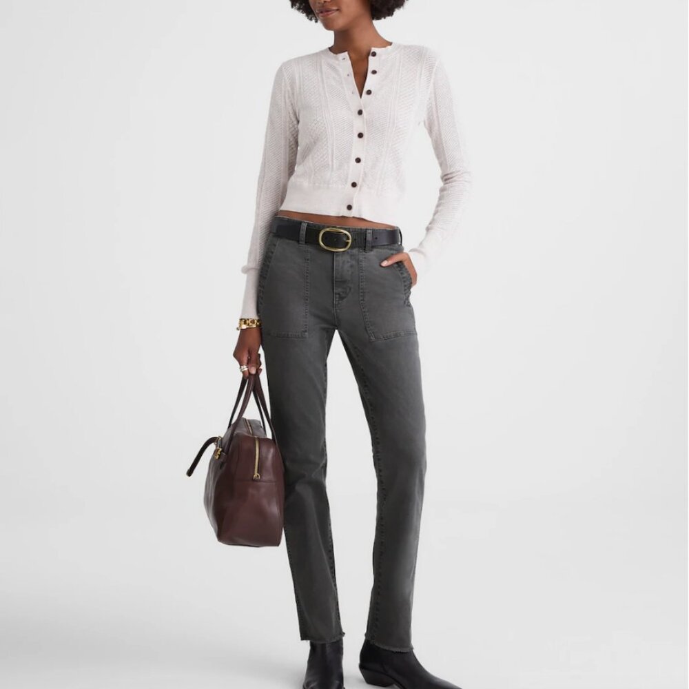 NWT Madewell The Slim Straight Utility Pant, Gray, 26T